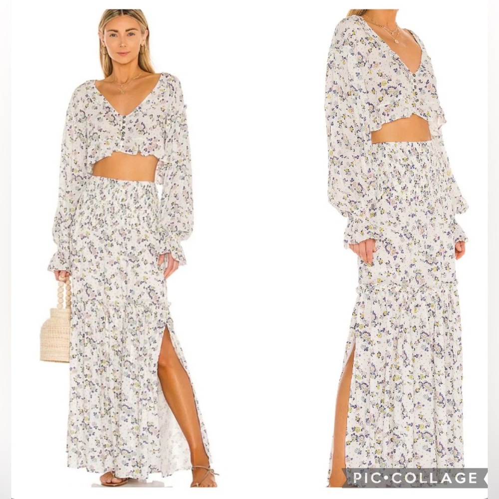 Free People Secret Garden Maxi Skirt Sz Small